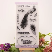 clear stamp for scrapbooking transparent stamps silicone rubber stamps for card making diy photo album decor peacock