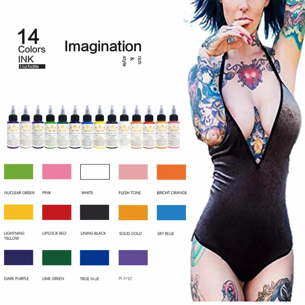 

14 Colors Microblading Pigment Tattoo & Body Art Tattoo Ink Set Permanent Tatoo Paint Supplies Tinta