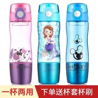 disney mickey tritan pp water cup for child straw plastic cup straight drink cup students mickey baby water bottle for kids