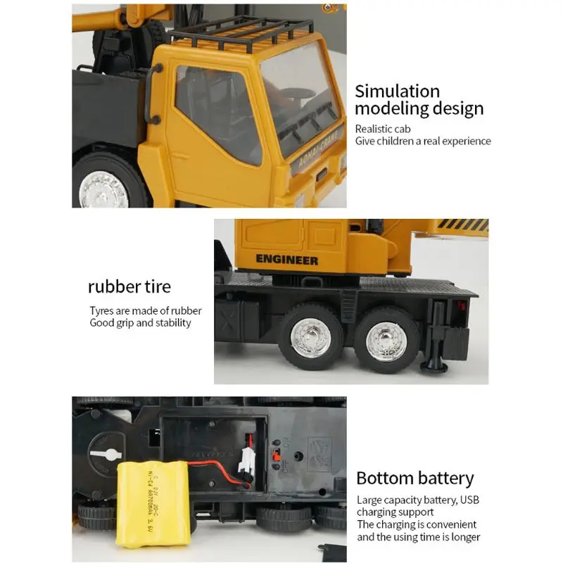 

2.4G 10ch 1:24 Scale Engineering RC Car Remote Control Tipper Truck Vehicle Toys for Kids Boys