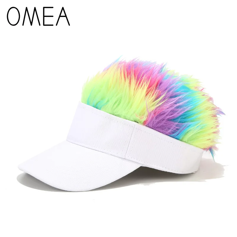 Кепка козырек OMEA с радужными волосами цветная модная кепка для гольфа унисекс