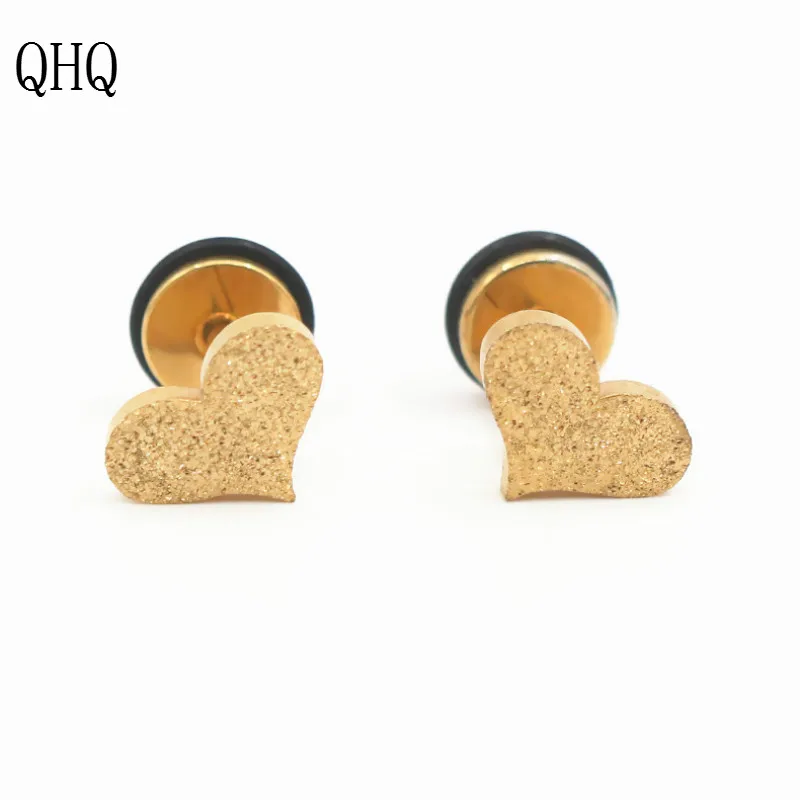QHQ stud earring heart fashion ear rings stainless steel fine accessories jewelry earrings for women men studs gifts bohemia | Украшения и