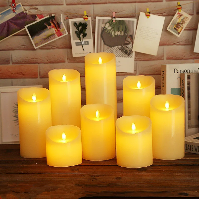 

Flameless LED Candle Light Real Paraffin Wax Pillars with Realistic Swing Flames for Birthday/Wedding /Christmas Decor