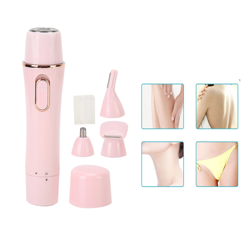 Портативный Аккумуляторный триммер для волос в носу и ушах 4 1 USB эпилятор бритва