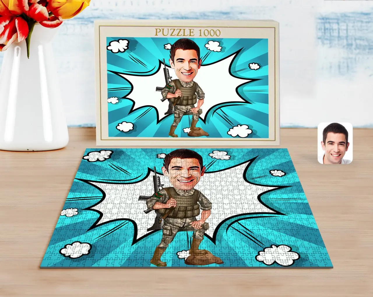 

Personalised Expert Çavuş Caricature of 1000 Piece Professional Puzzle-1