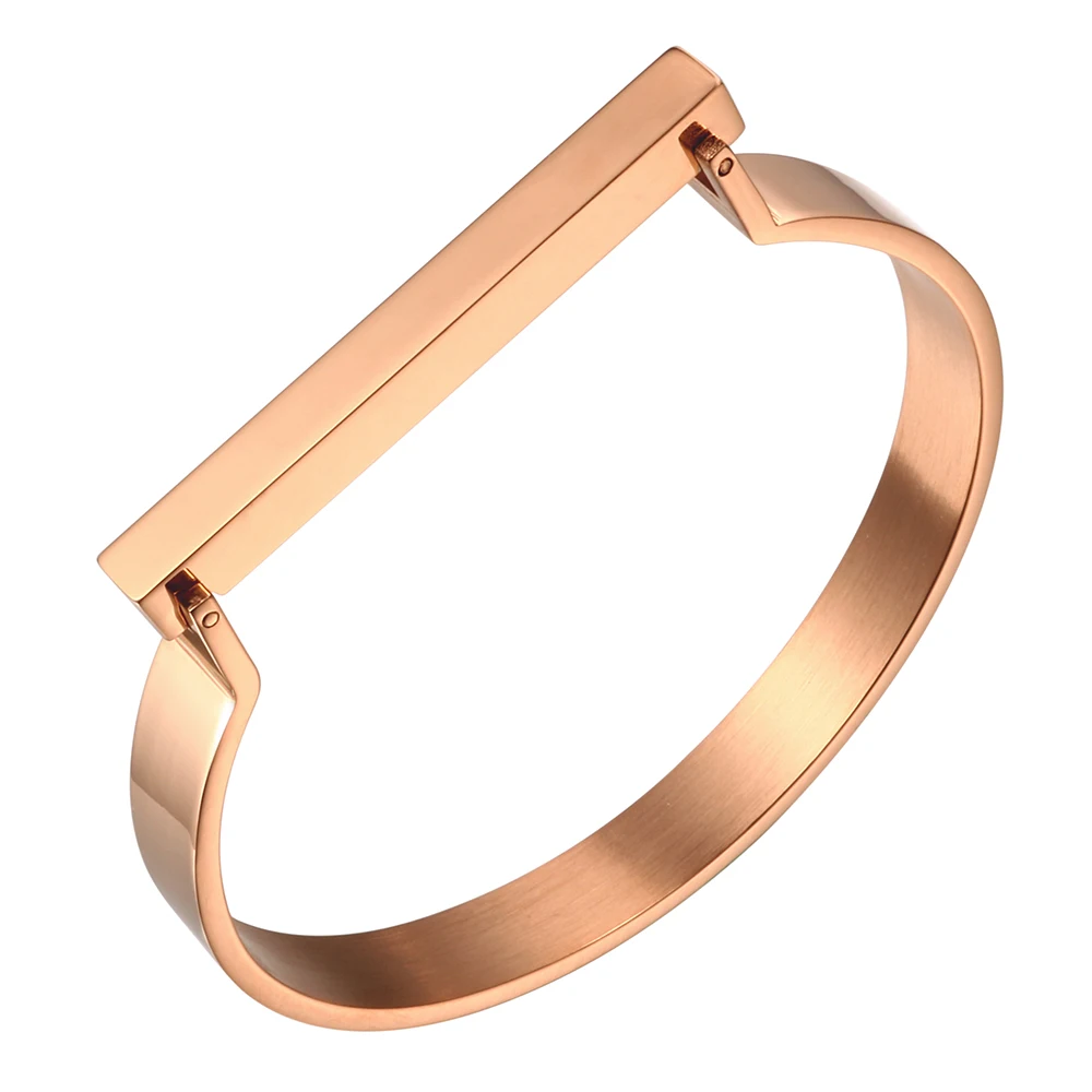 Rose Gold Топ бренд подвески из нержавеющей стали манжеты мужские женские браслеты роскошные высококачественные свадебные спортивные модные ювелирные изделия подарок - Окраска металла: Rose Gold