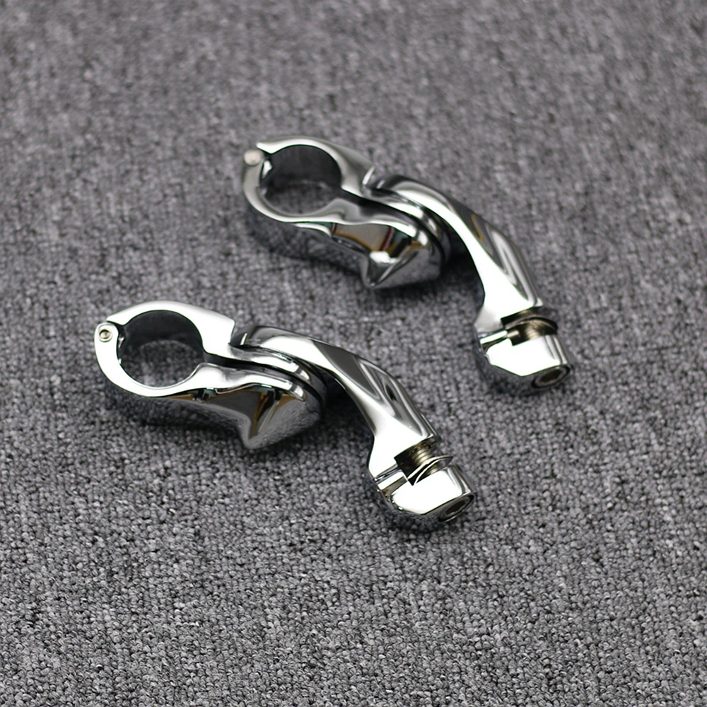 

Motorcycle Chrome Short Angled Adjustable Highway Footrests Footpeg 1.25" 32mm Foot Peg Mount Kit For Harley Touring