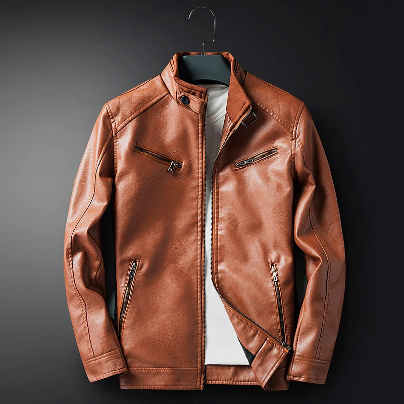 

Fashion Casual Yellow Mens Bomber Jackets PU Leather Moto Biker Jacket Boy Faux Leather Large Size Fluffy Windbreaker Male Coat