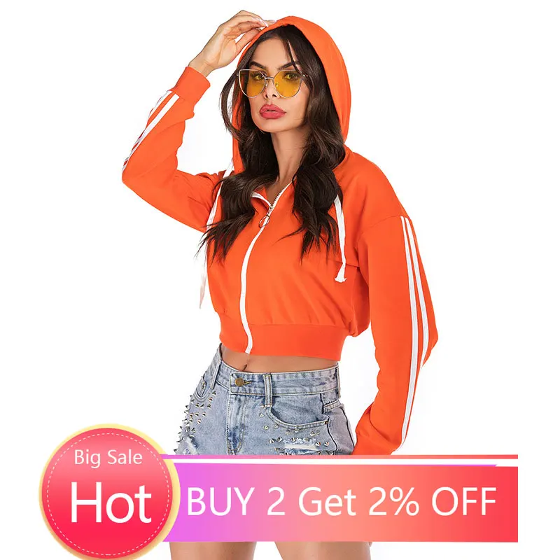 2019 Осенняя Короткая Толстовка свитшот женское повседневное пальто на молнии с