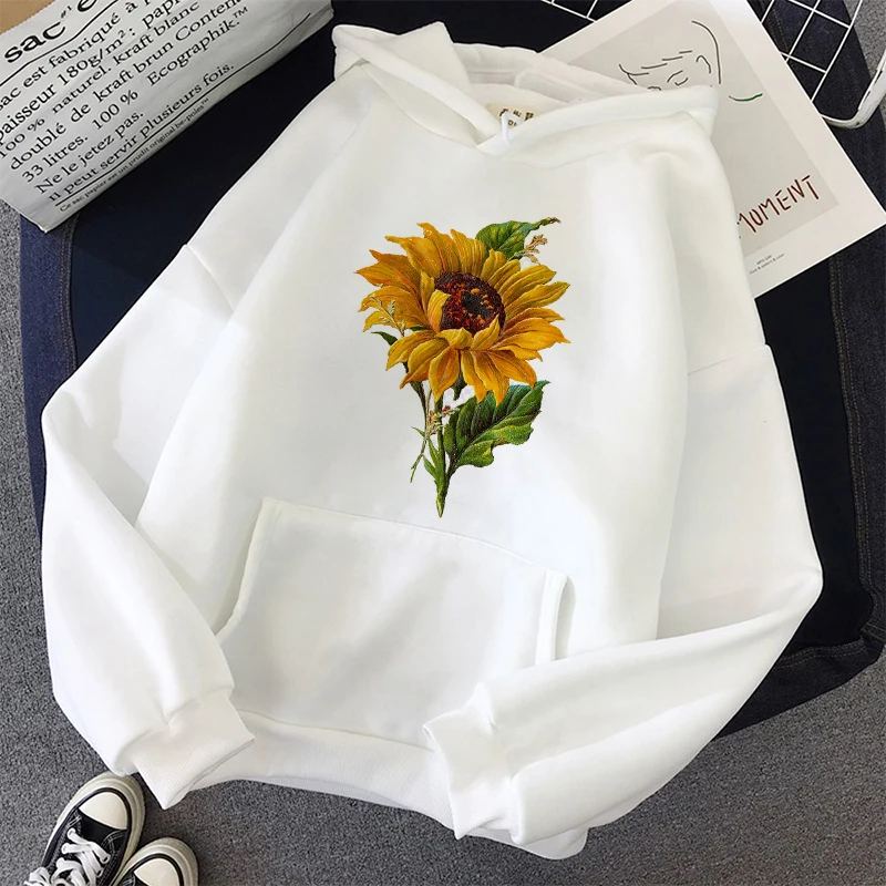 

New Women Autumn Long Sleeve Sweater Loose Fashion sunflower printing Harajuku Cute O-neck Sweater Winter Pullover Plus Size