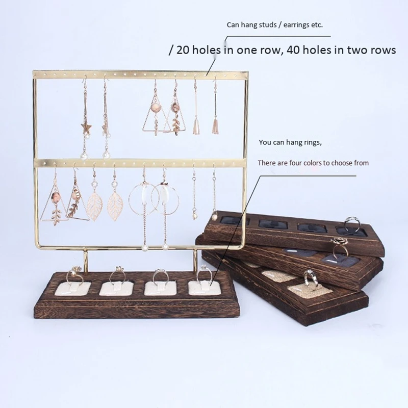 

New Fashion Solid Wood Jewelry Display Holder Earrings Holder Pendant Stand Ring Tray Jewelry Display Tray