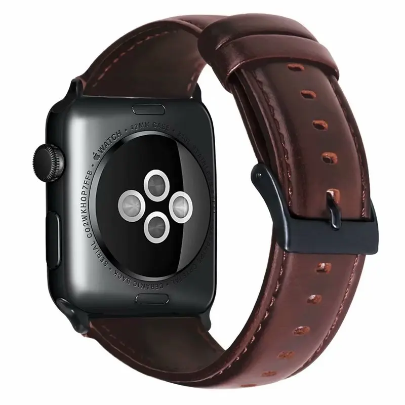 Мужской/женский новый кожаный ремешок для Apple Watch Series 4 3 2 1 iWatch4 браслет 44 мм/42 мм/40