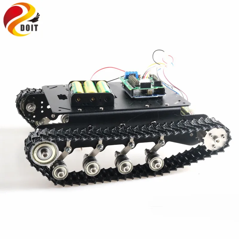 Комплект шасси SZDOIT для Arduino амортизирующий металлический гусеничный танк с управлением через Wi