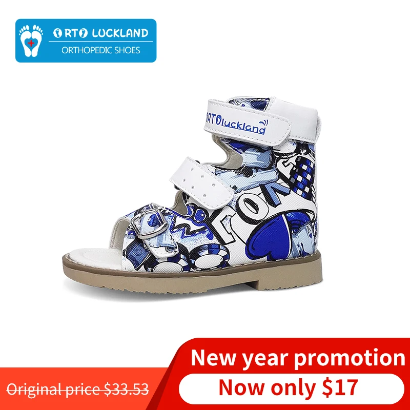 Детские ортопедические сандалии кожаные босоножки на плоской подошве дышащие