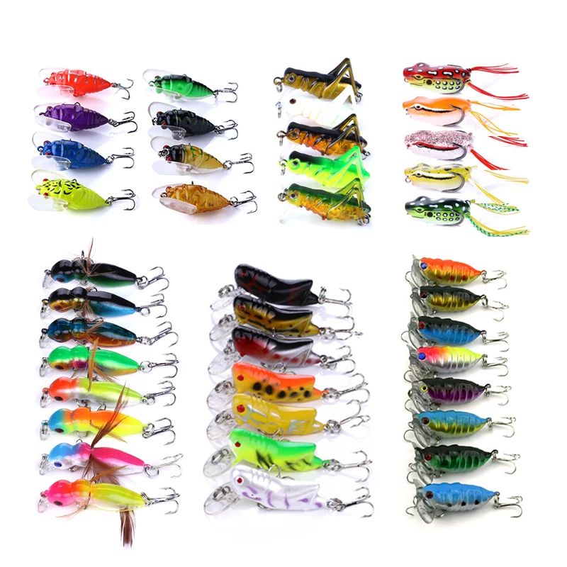 

floating top water Insect Lure Set Mixed Isca artificial Hard Bait Cicada Crankbait Frog Lure Fly Fishing lure Wobblers Pesca