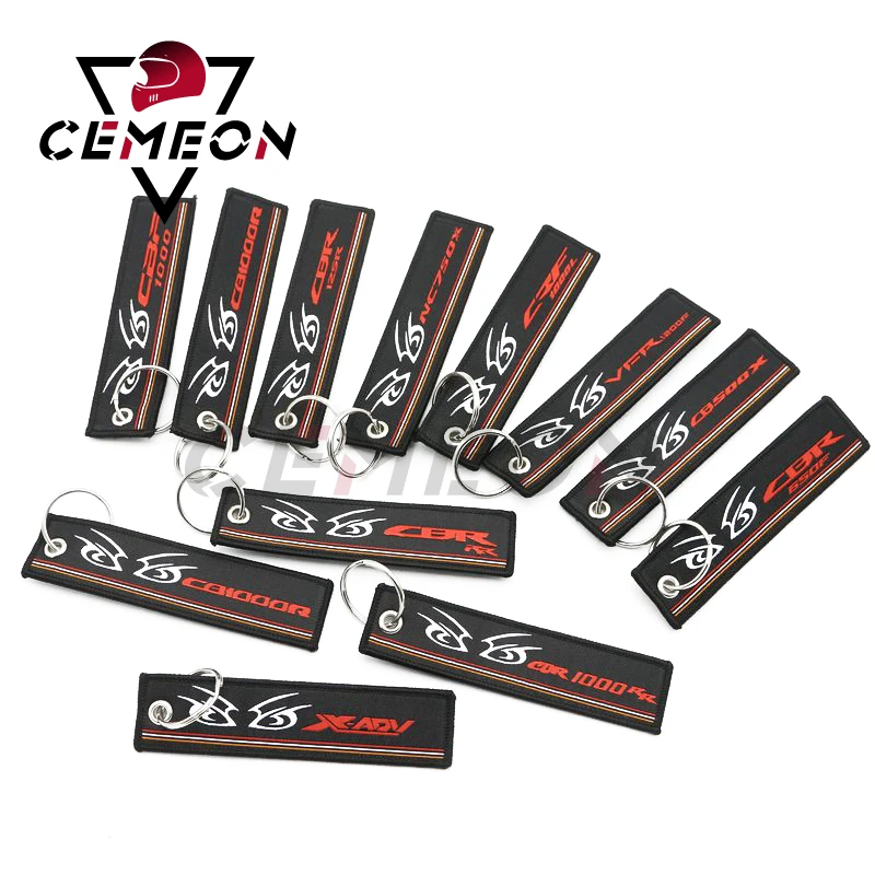 

Honda Motorcycle Embroidered Key Ring CB650F CBR600RR CBF1000 VTR CBR650F CB500X CBR RR Key Chain Buckle Key Pendant