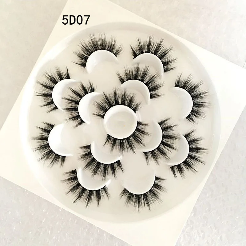 7Pairs/Box Handmade Beauty Faux Mink Eyelashes Lashes Thick Fluffy Makeup 3D Volume Natural Cils Extension Tool Wholesale | Красота и
