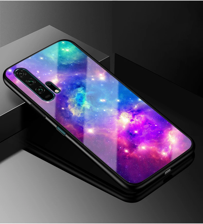 Для huawei Nova 5 T чехол Nova5T PC Пластиковый стеклянный чехол для телефона черный ТПУ бампер чехол для huawei Nova 5 T Nova 5 T чехол