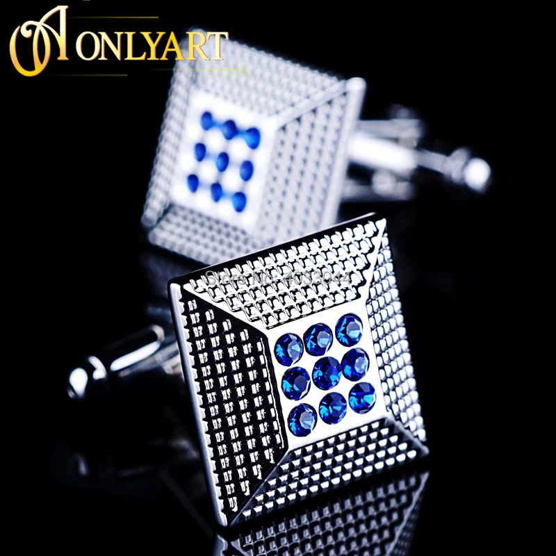 

Посеребренные Синие запонки из драгоценных камней, Формальные рубашки, мужские запонки, набор для костюмов, мужские аксессуары, хит продаж, ...