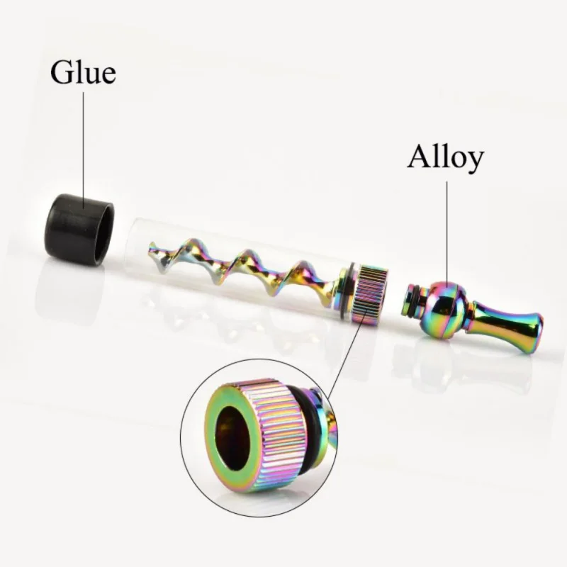 

Mini Glass Smoke Pipe With Clear Handle Metal Tobacco Hand Spoon Herb Pipes Accessories for Drop Shipping