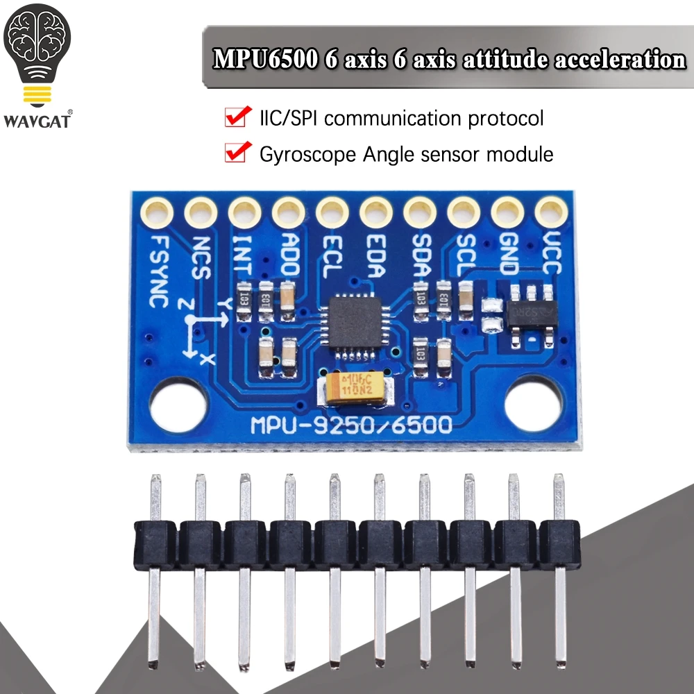 Межсоединений интегральных схем I2C SPI MPU6500 MPU 6500 6 осевой гироскоп Модуль датчика