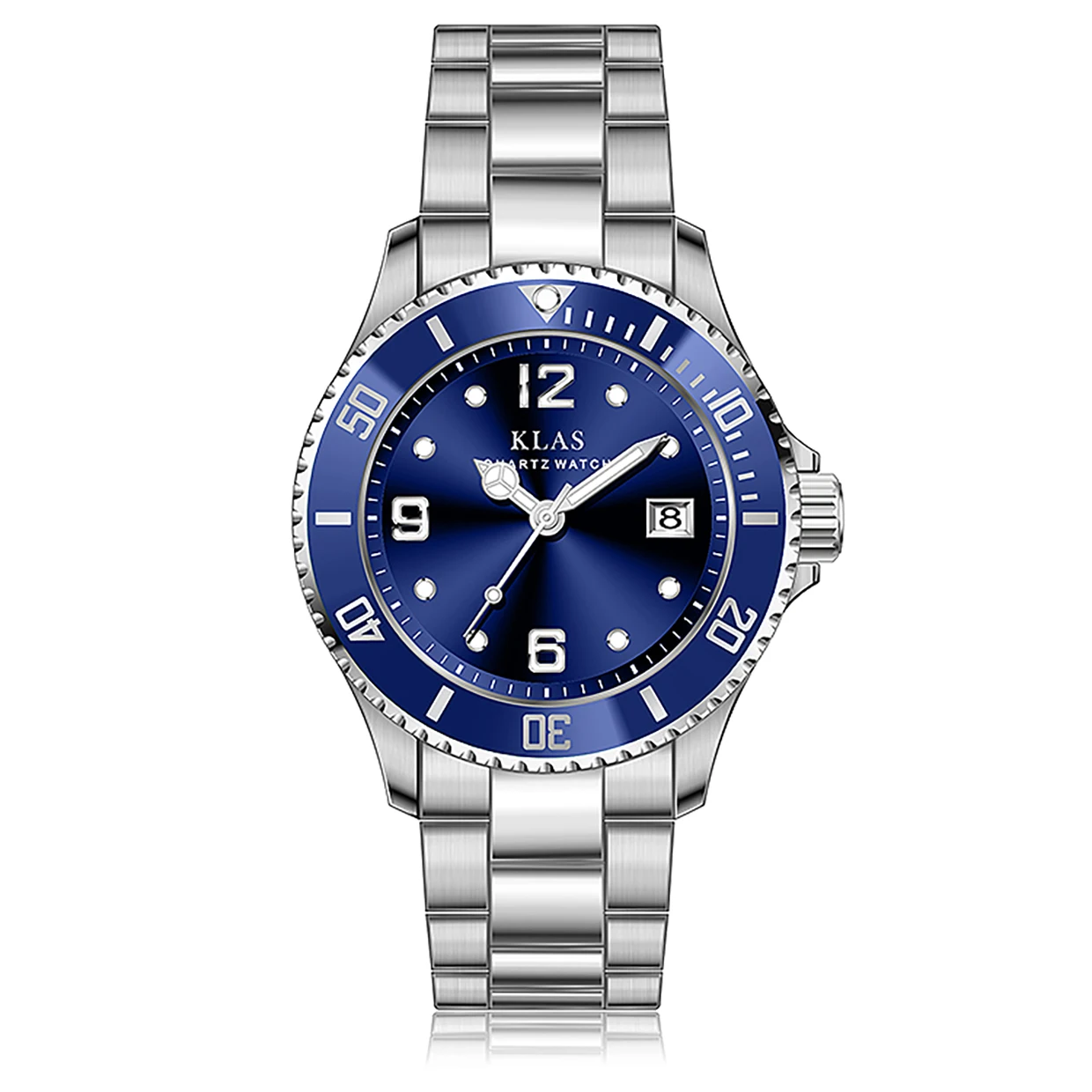 Klas Stylish Blue Quartz men's watch trend 316L stainless steel 21.0 x 18.0 mm watch