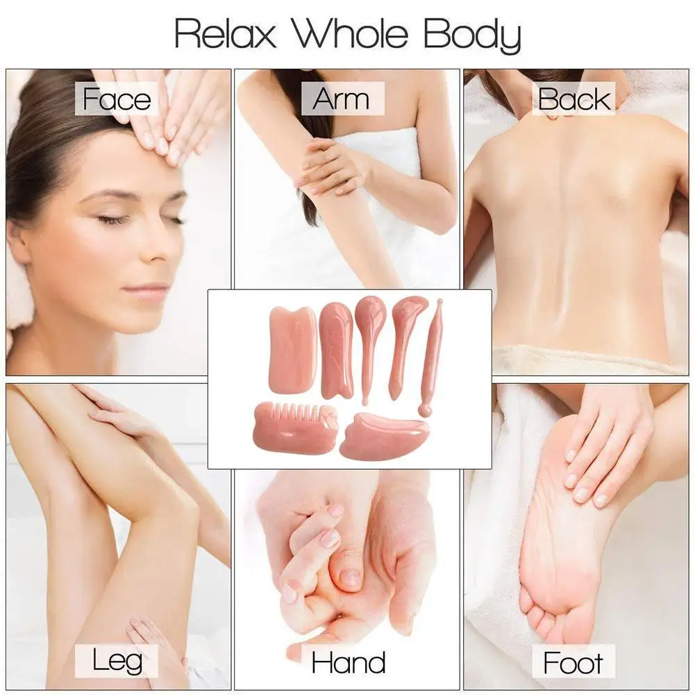 

Natural Jade Gua Sha Scraper Board Massage Rose Quartz Jade Stone For Face Neck Skin Lifting Wrinkle Remover Beauty Care