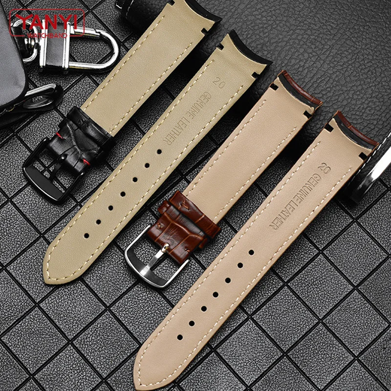 Genuine Leather Bracelet curved end watch strap 20mm for citizen BL9002-37 05A BT0001-12E 01A watch band 21mm watchband 22mm