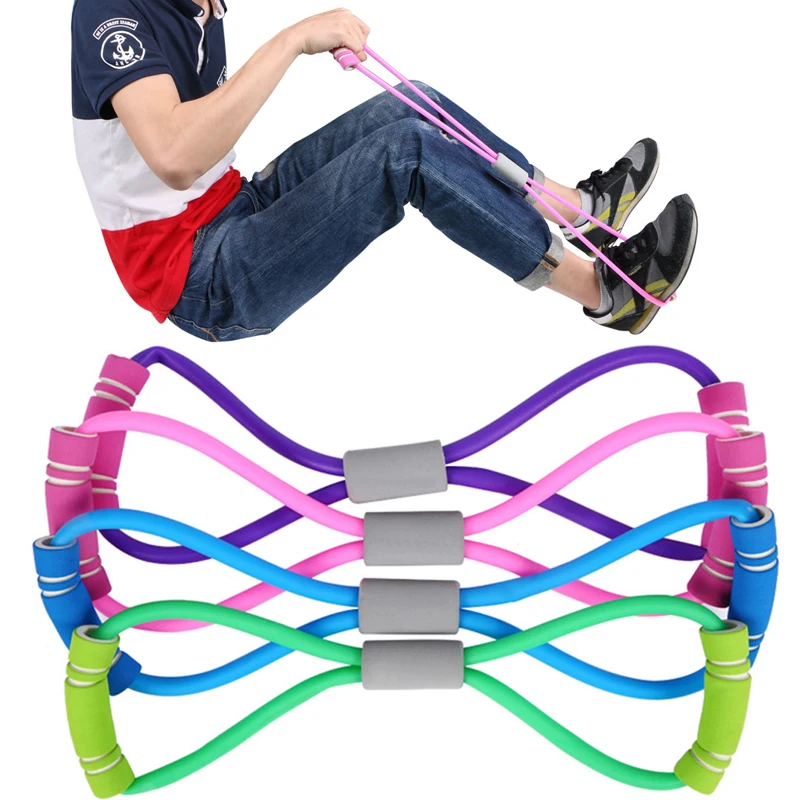 

Indoors Sport Fitness Yoga 8 Shape Pull Rope Tube Equipment Tool Gym Exercise Rally