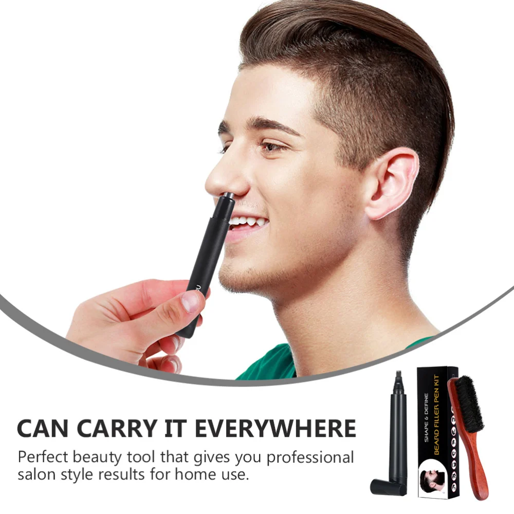 

1 Set 2pcs Bread Pencil and Brush Kit Mustache Pen Beard Styling Tool for Men