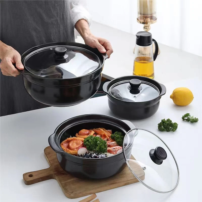 Crock Pot Cookware Casserole Ceramic Saucepan Soup Pot High 