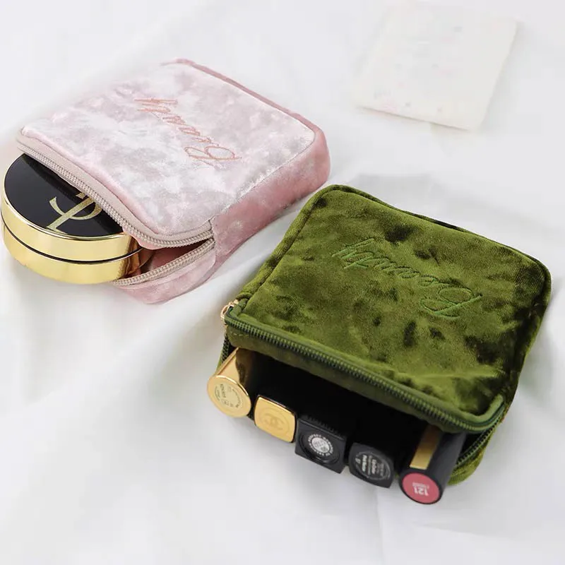 Мини бархатная сумка для хранения гигиенических салфеток монета портативная