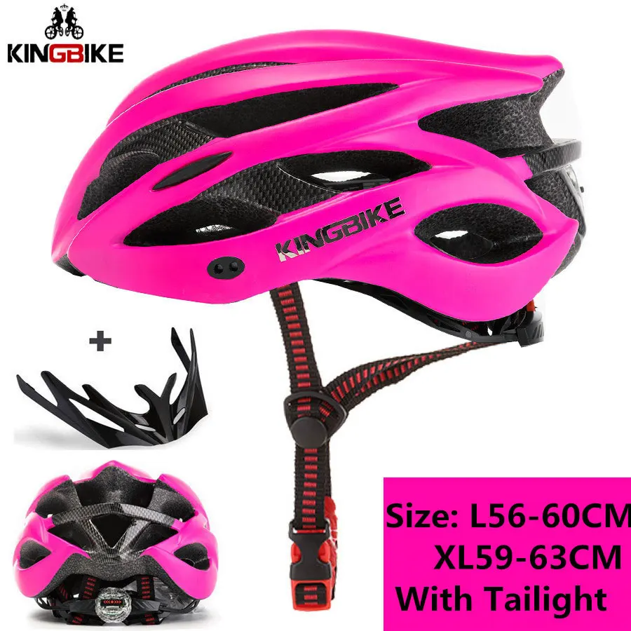 KINGBIKE, новинка, MTB, дорожный шлем, велосипедный, для женщин и мужчин, интегрально формованный, ультра-светильник, шлем, велосипедные шлемы, светильник, capacete ciclismo - Цвет: J-629-rose pink