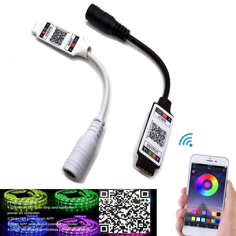 Mini RGB Bluetooth-compatible Controller DC 5V 12V 24V Music BT  Smart APP Controller Light Strip control For RGB LED Strip