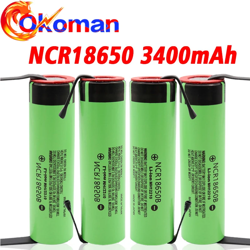 2/10 шт. 18650 батарея 3400mah 3,7 v литиевая батарея для NCR18650B 3400 мА/ч, подходит для Аккумуляторный блок карманного электрического+ DIY никель