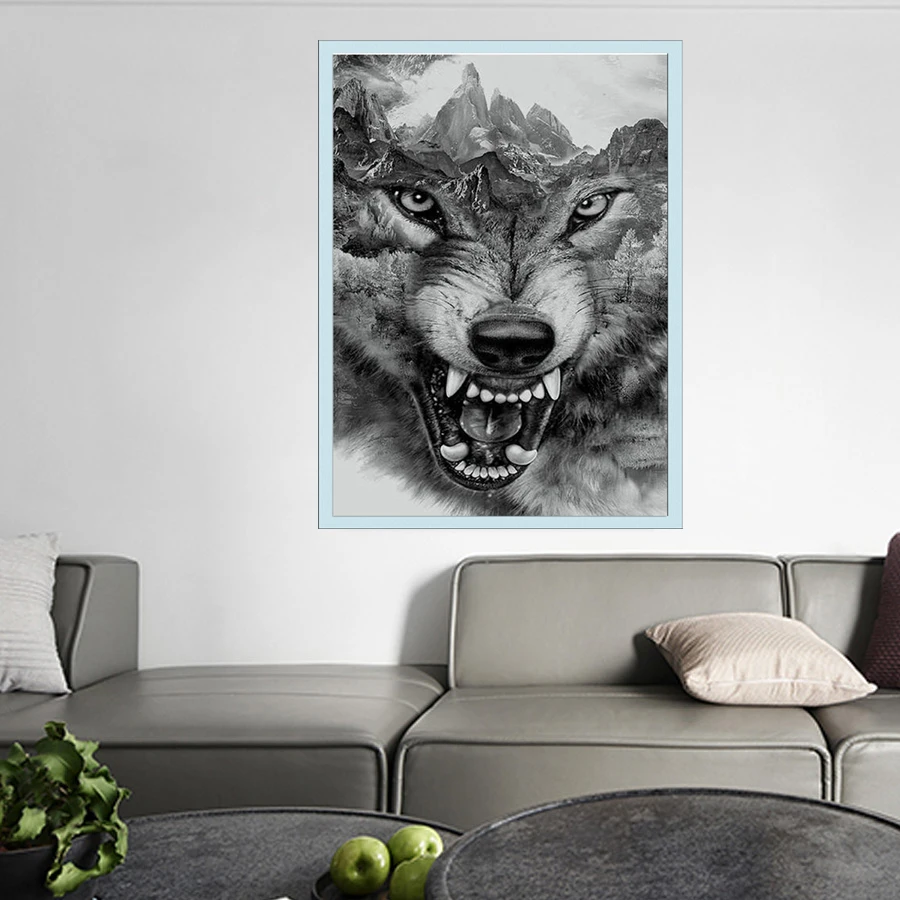 3D Стразы живопись кристалл домашний декор DIY алмазная вышивка крестиком волк