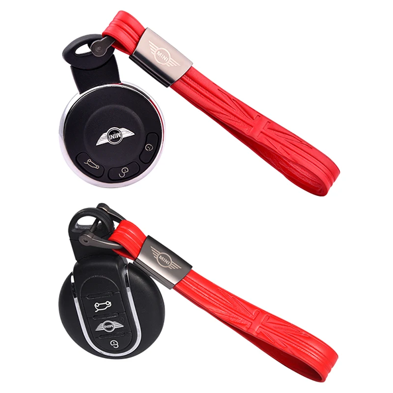 Стайлинг автомобиля кожаный брелок для ключей веревка декор Mini Cooper JCW One S R55 R56 R60 F54