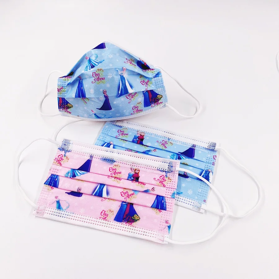 100/30 шт. милое голубое платье Холодное сердце маска для лица с рисунками детей рот