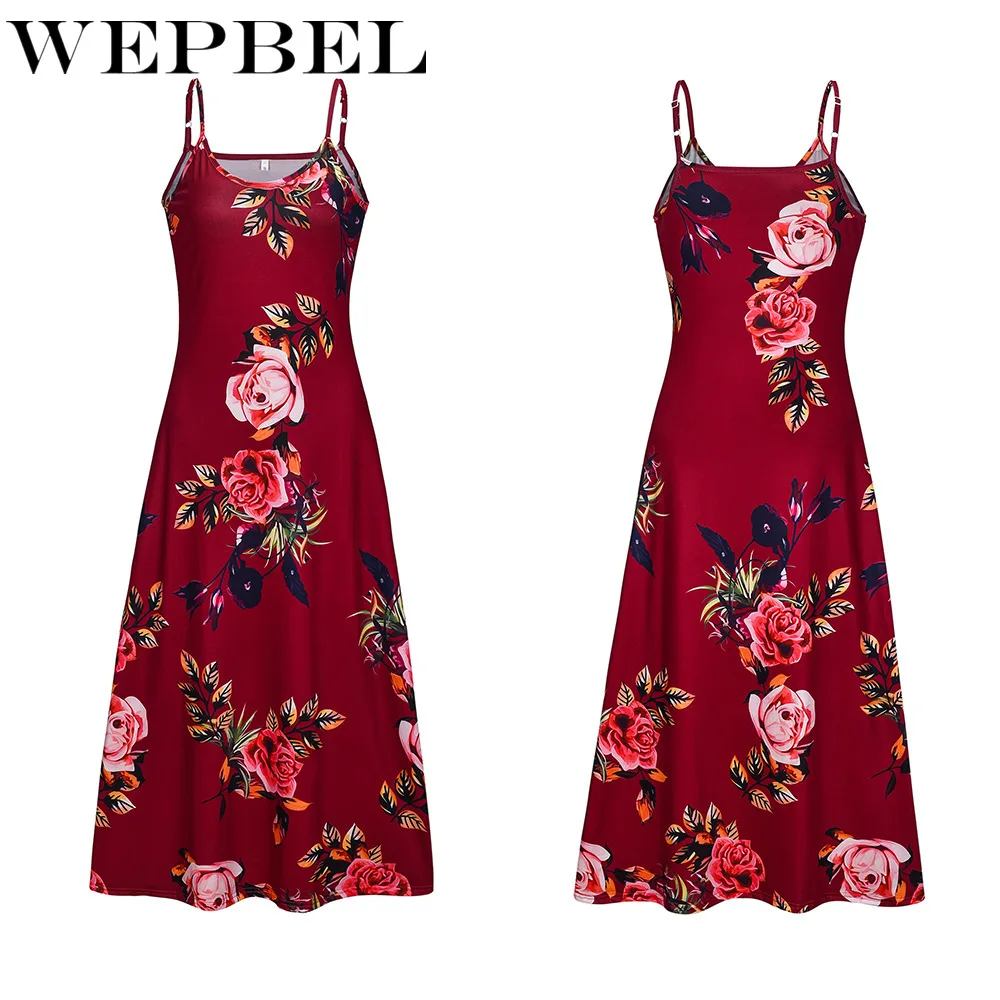 

Women's Summer Big Swing Beach Skirts Loose Casual Sleeveless Floral Sling Dress Deep V-Neck Long Maxi Dresses Party Dresses