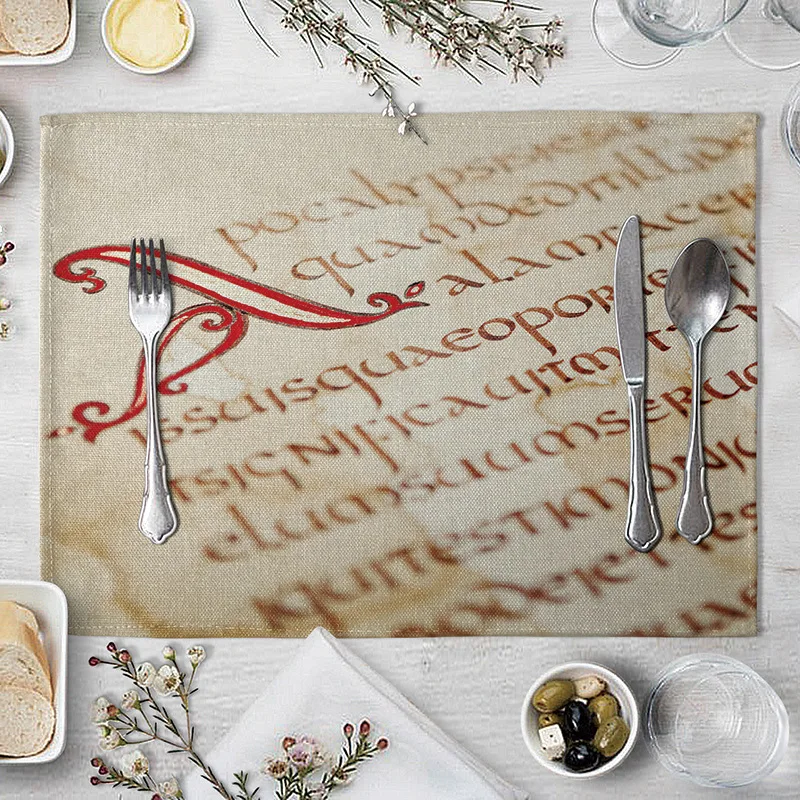 Винтажные нотного салфетки модная льняная салфетка теплоизоляционный коврик