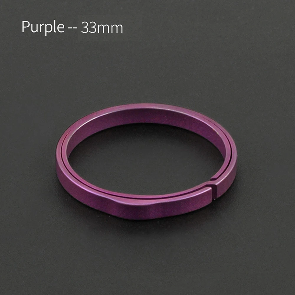 33mm-Purple Настоящее титановое кольцо для ключей супер легкий титан брелок для ключей креативные EDC брелоки Quickdraw открытый инструмент - Цвет: 33mm-Purple