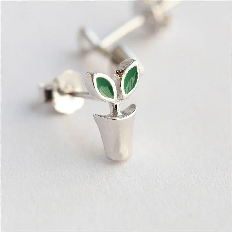 Горячая Серебряная Цвет горшечные растения серьги-гвоздики в форме цветок