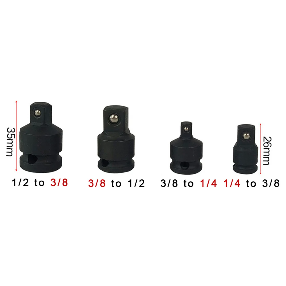 

4pcs/set Converter Tool Air Impact Socket Adapter 1/2 3/8 1/4 Reducer DIY Kit