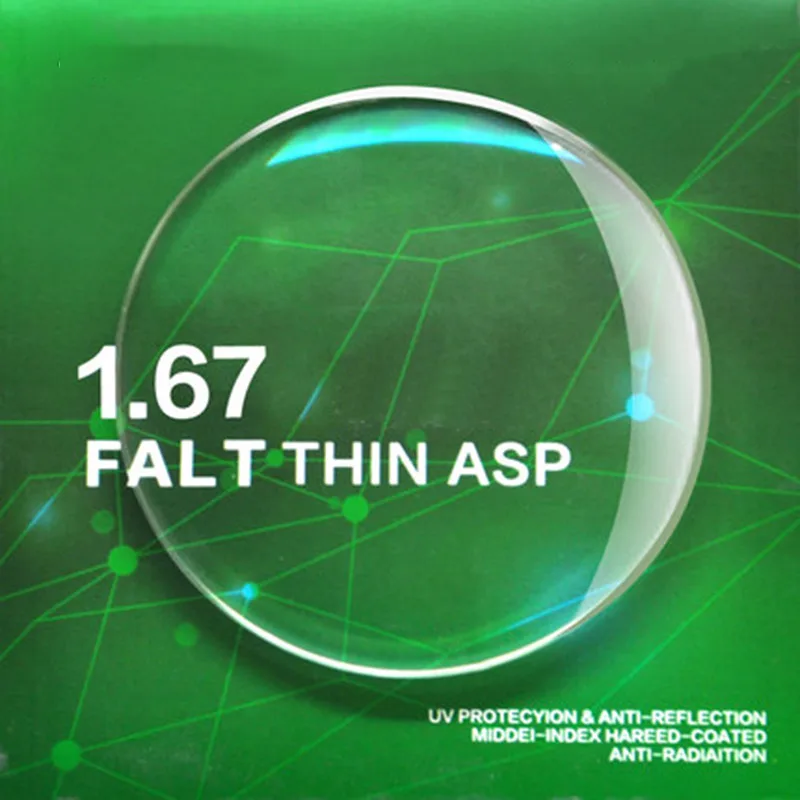 Индекс 1 67 анти радиационная защита Оптический единое видение асферические линзы