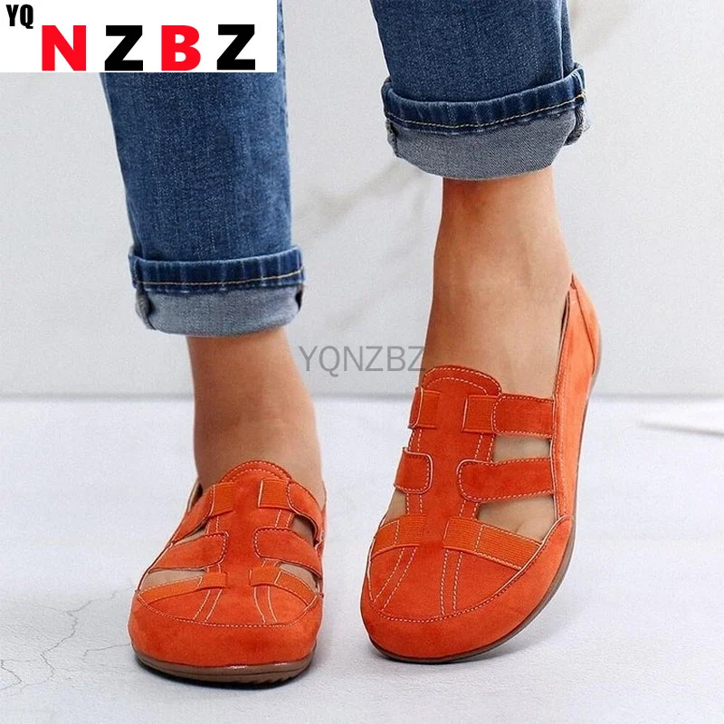 

2021 Fashion Women Sandals Sli On Round Female Slippers Casual Comfortable Outdoor Fashion Sunmmer flat Plus Size Shoes Women