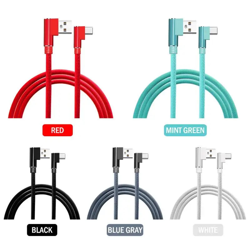 Кабель USB C для быстрой зарядки двойной кабель передачи данных 90 градусов