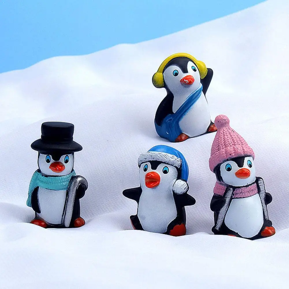 4 шт./компл. миниатюрные фигурки пингвина для творчества украшения сказочных