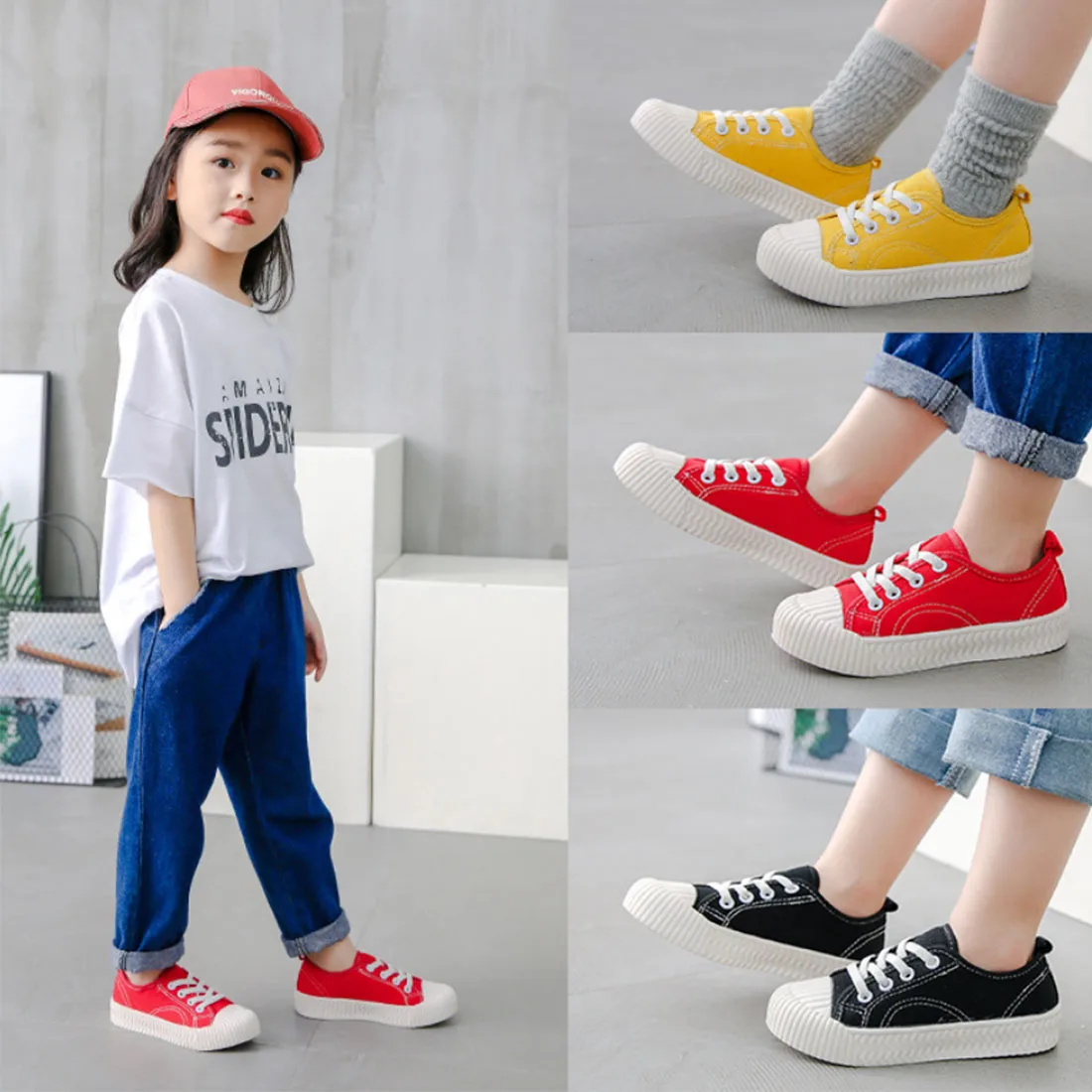 

Парусиновая обувь для мальчиков и девочек, обувь для школы и пикника, конфетных цветов, симпатичный дизайн, для детей