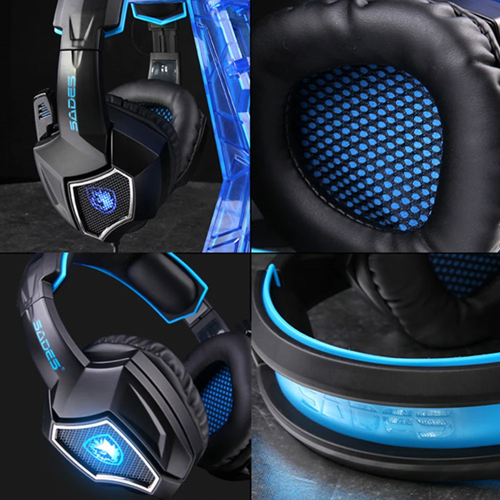 SADES дух волка USB 7 1 Surround Sound Gaming Headset носить комфортно проводные наушники