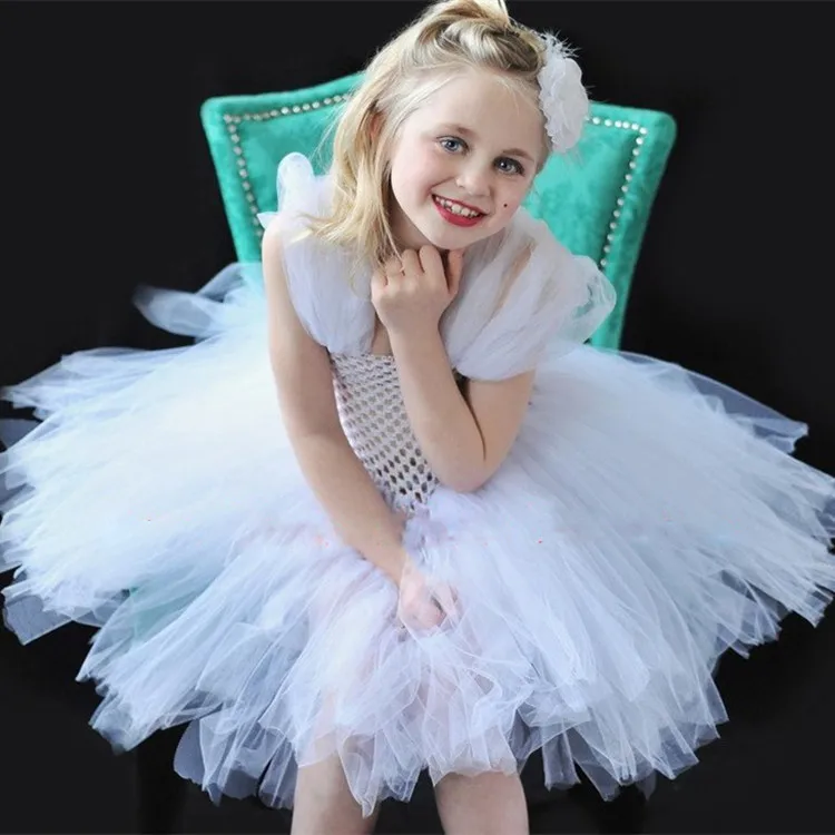 

Детская балетная юбка-пачка, белая балетная юбка с цветочным принтом